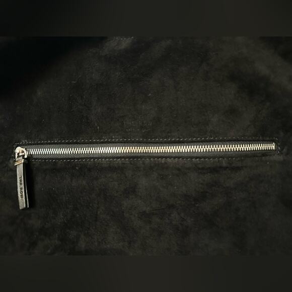 The Row Bindle Pleated Silk-organza Shoulder Bag in Black Suede inside Knot Top - Picture 10 of 14